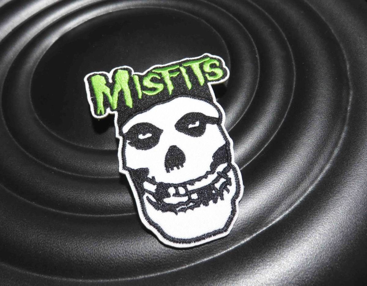 英語（黒白黄緑）◆新品 ミスフィッツThe Misfits アメリカ ハードコアパンク・バンド 顔面 刺繍ワッペン◎音楽 ミュージックの画像6
