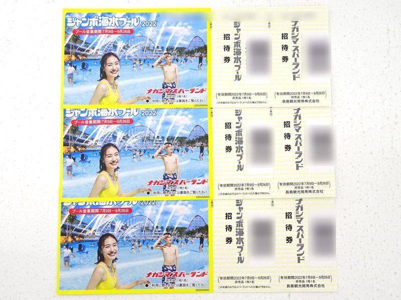 おトク情報がいっぱい!おトク情報がいっぱい!ナガシマジャンボ海水プール ナガシマスパーランド 招待券 遊園地 長島ジャンボ海水プール ナガシマスパーランド 招待券2枚セット