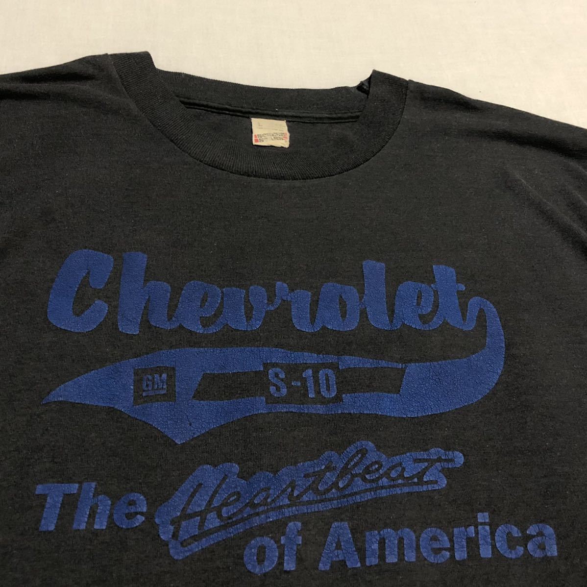 USA製 80s CHEVROLET シボレー ヴィンテージ tシャツ L 黒 CHEVY コルベット 90s ビンテージ アメ車 GM FORD Tシャツ_画像3