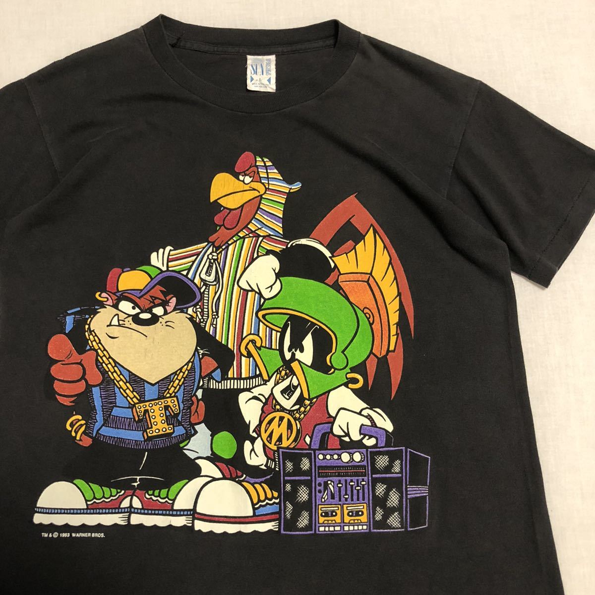 90s USA製 LOONEY TUNES タズマニアンデビル ヴィンテージ HIP HOP RAP TEE プリント Tシャツ ルーニーテューンズ ワーナー space jam 90's_画像1