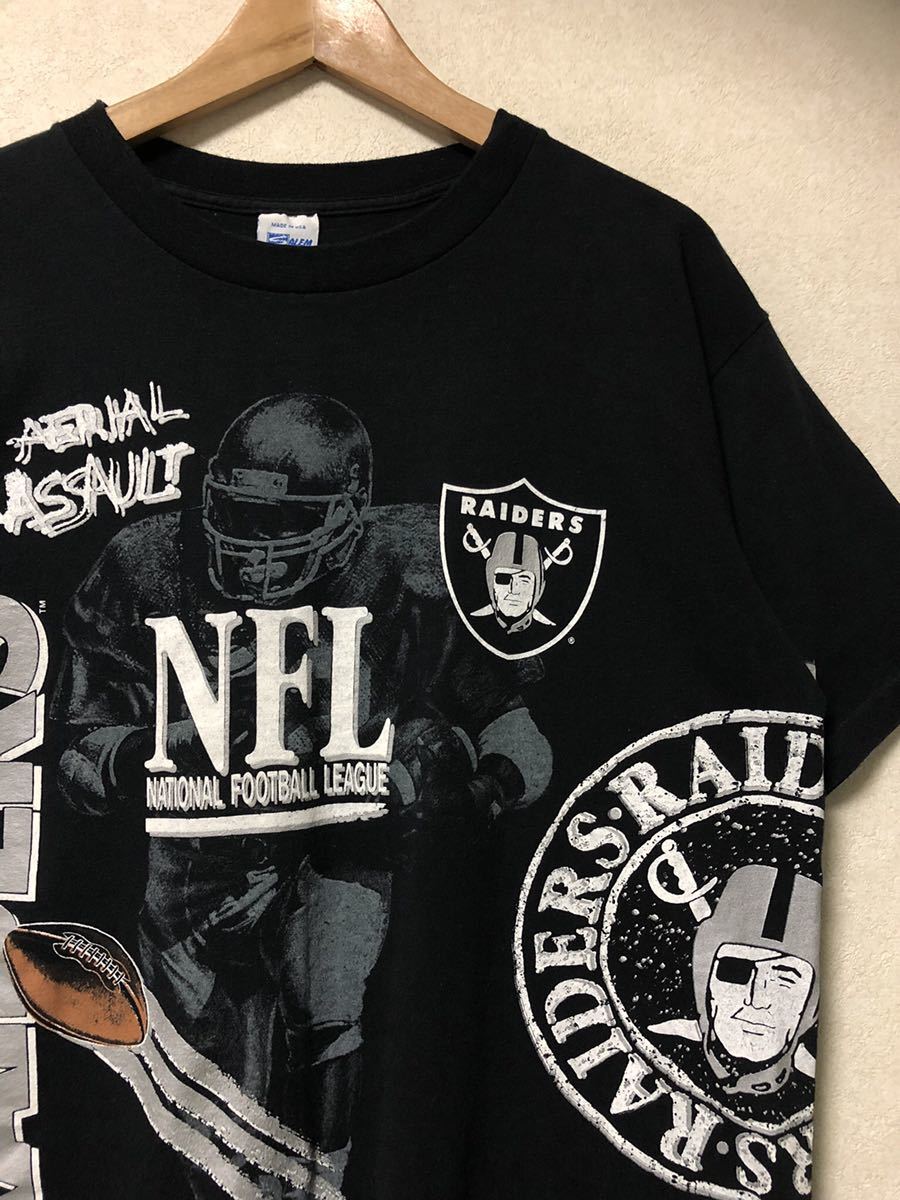 売り切り御免！】 USA製 RAIDERS 90's 良好◎両面総柄 レイダース 90s