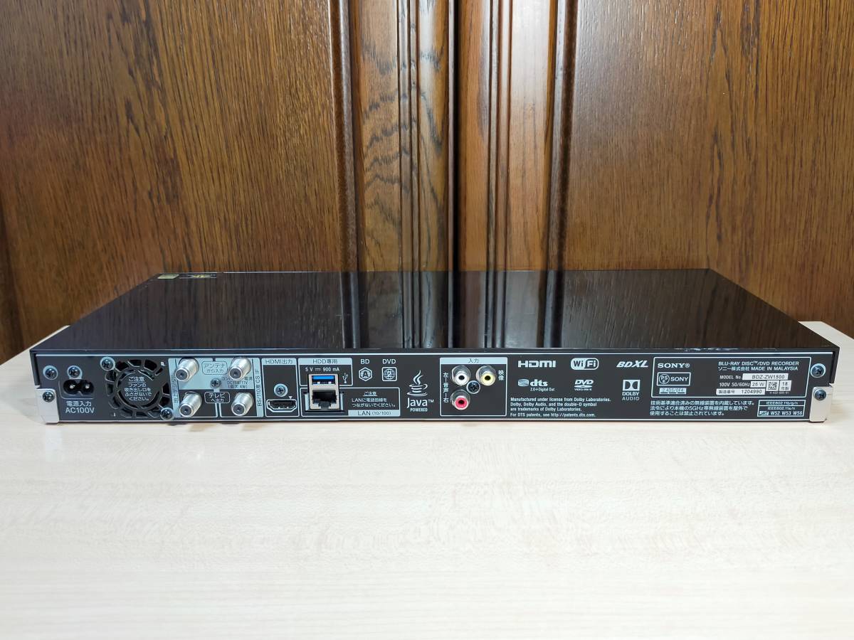 SONY BDZ-ZW1500/1TB/2番組同時録画可/B-CAS,新品リモコン,HDMIケーブル,電源ケーブル付属/外付けHDD対応/動作良好 6
