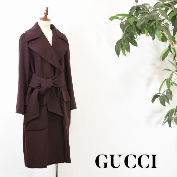 A6614 高級 GUCCI グッチ レディース トレンチコート ロング