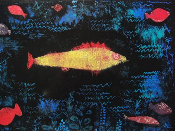 パウル・クレー、金色の魚、希少画集画より、新品額装付、状態良好