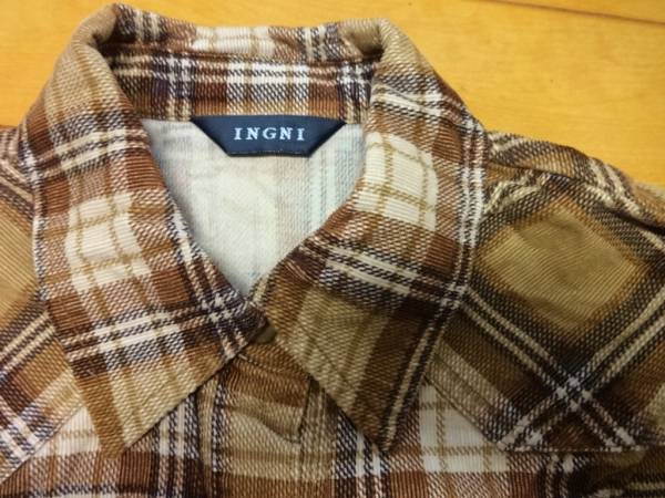 INGNI check flannel shirt [ width of a garment about 79 cm ] cotton 100% Brown 