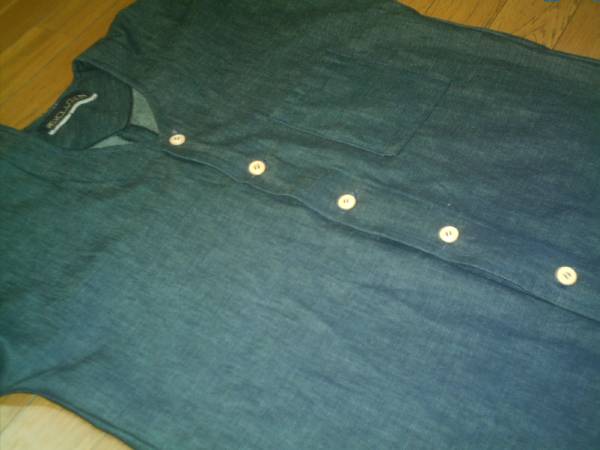 * handmade * Denim festival shirt ( 7 part sleeve ) large new goods free postage equipped 
