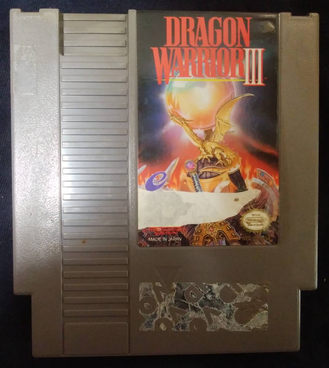 【カセットのみ】Dragon Warrior 3 北米版ドラゴンクエスト３ ラベル剥げ有_画像1