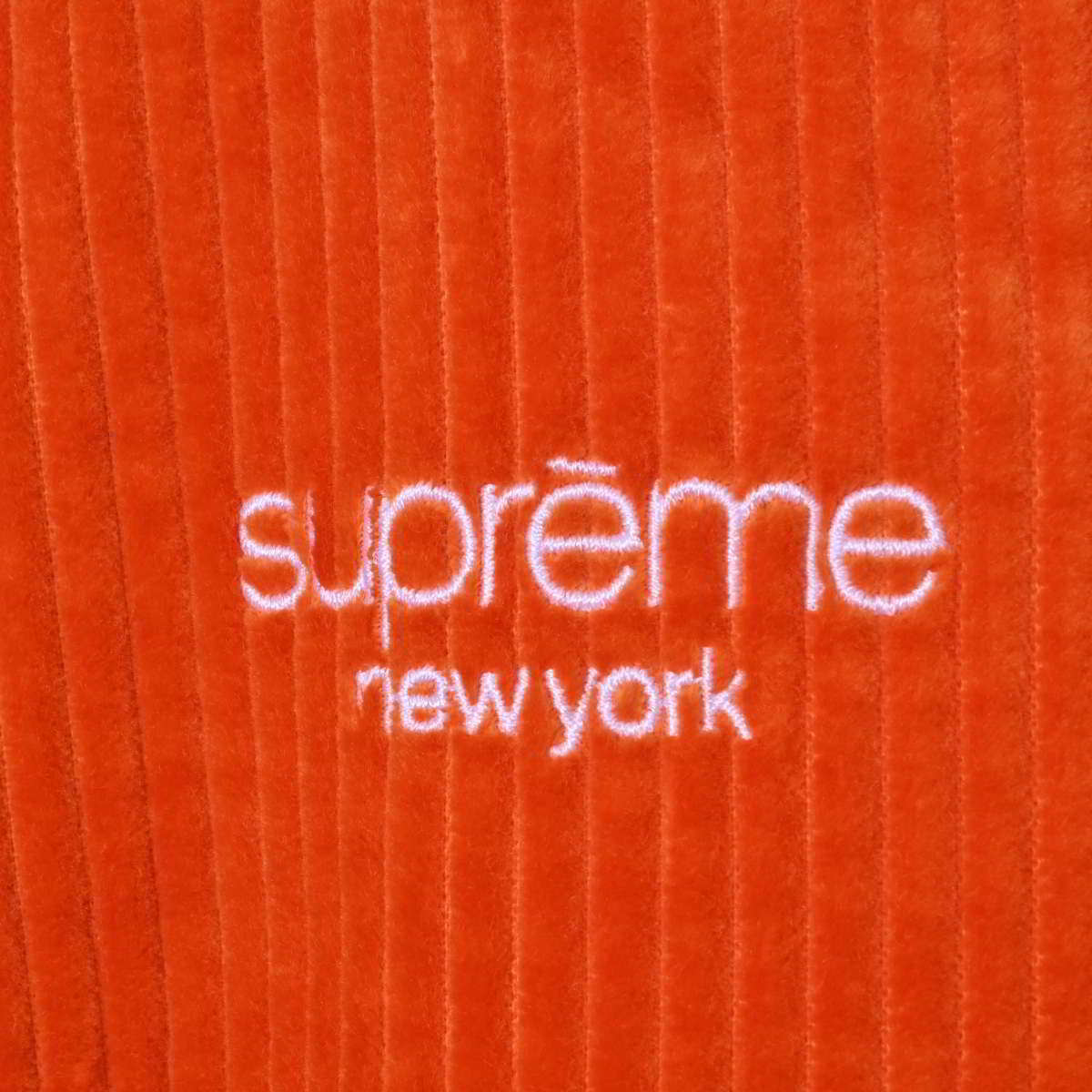 美品 Supreme 刺繍 コーデュロイ ジャケット M オレンジ シュプリーム