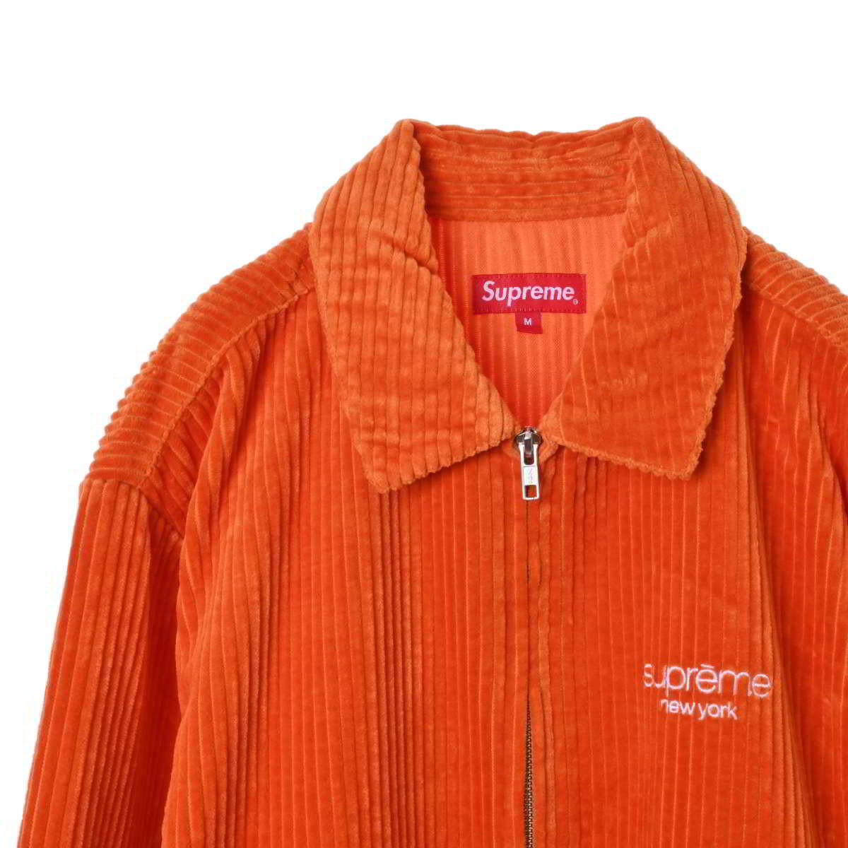 美品 Supreme 刺繍 コーデュロイ ジャケット M オレンジ シュプリーム