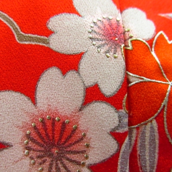 * kimono 10* 1 jpy silk child kimono The Seven-Five-Three Festival for girl 3 -years old for . place car ground paper Sakura .. leaf underskirt set . length 97cm.46.5cm [ including in a package possible ] ***
