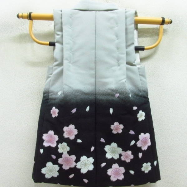 * kimono 10* 1 jpy .. child kimono The Seven-Five-Three Festival for girl 3 -years old for Sakura blow snow . cloth * zori * pouch * hair ornament 6 point set . length 72cm.42.5cm [ including in a package possible ] ***