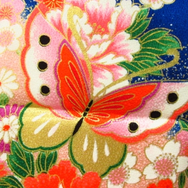  кимоно 10.. ребенок кимоно "Семь, пять, три" для девочки 7 лет для золотая краска Mai бабочка ... Sakura .. градация нижняя рубашка комплект . длина 101cm.46cm [ включение в покупку возможно ] **