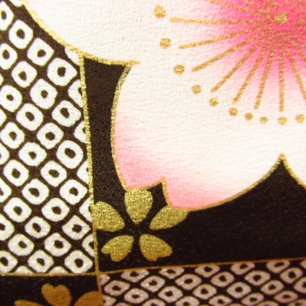 * кимоно 10* 1 иен шелк ребенок кимоно Junior для для девочки Sakura . город сосна олень. .. длина 131cm.58cm [ включение в покупку возможно ] **