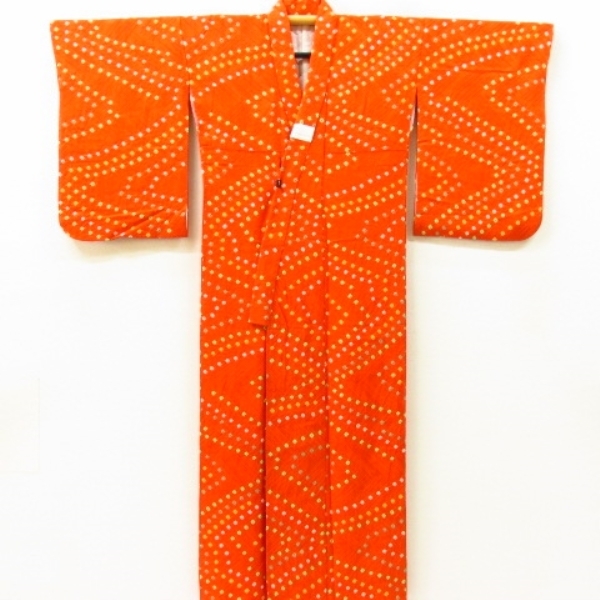 * кимоно 10* 1 иен шелк ребенок кимоно Junior для для девочки общий диафрагмирования олень. .. длина 149cm.62.5cm [ включение в покупку возможно ] **