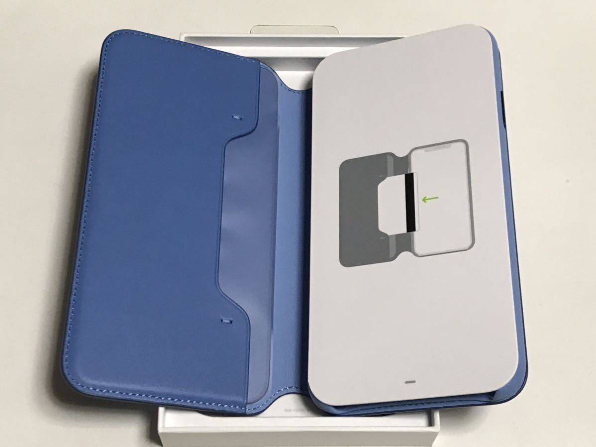 匿名送料込iPhoneXs MAX用カバー 手帳型ケース 新品 アップル社純正レザーフォリオ Leather Folio MVFT2FE/A Cornflower Apple社純正 /KY3_画像8