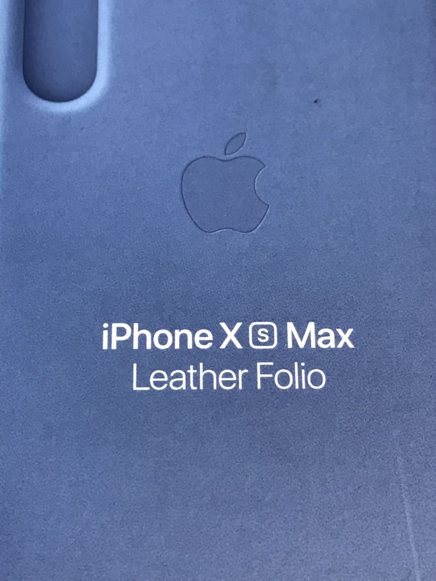 匿名送料込iPhoneXs MAX用カバー 手帳型ケース 新品 アップル社純正レザーフォリオ Leather Folio MVFT2FE/A Cornflower Apple社純正 /KY3_画像2