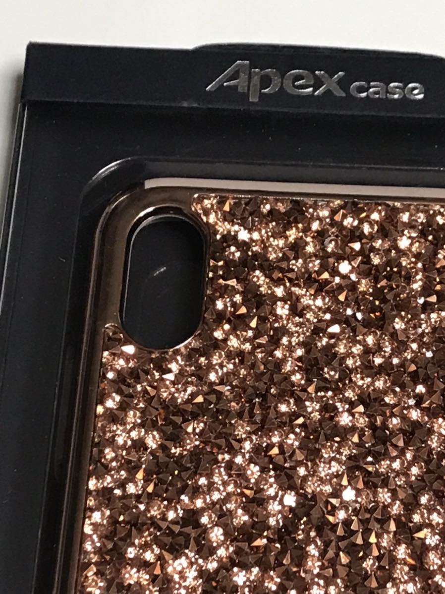 匿名送料込み iPhoneX用カバー キラキラ ケース ラインストーン デコレーション 銅色 お洒落 新品iPhone10 アイホンX アイフォーンX/LH5