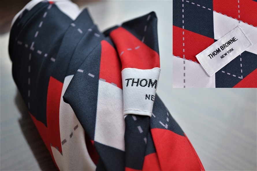 Thom Browne トムブラウン Folding Umbrella ワンタッチ開閉 トリコロール柄 ホールディング アンブレラ 折り畳み傘 未使用 希少_右上タグ全体画像参考