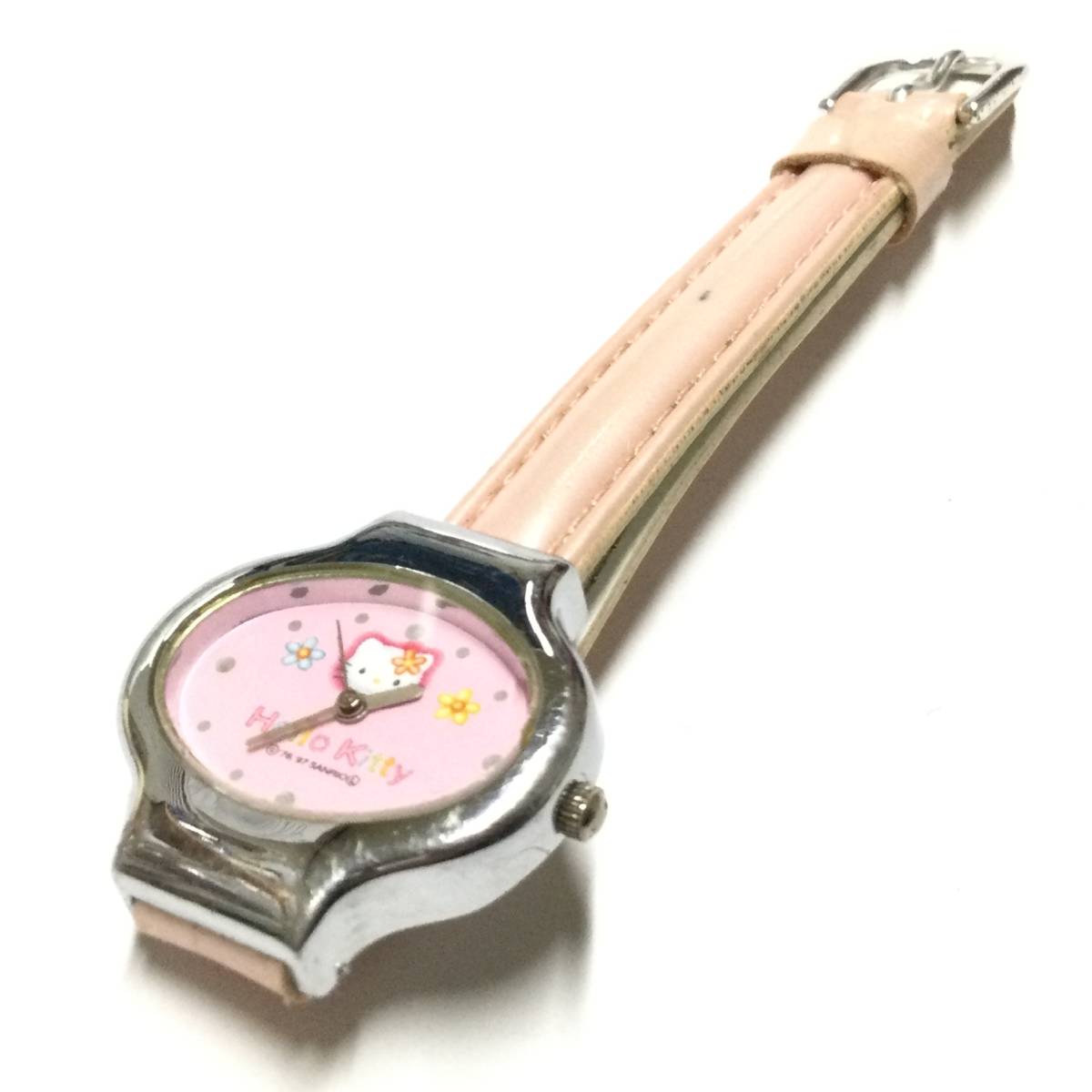 [ secondhand goods, battery replaced!]1997 year made Sanrio Hello Kitty wristwatch 