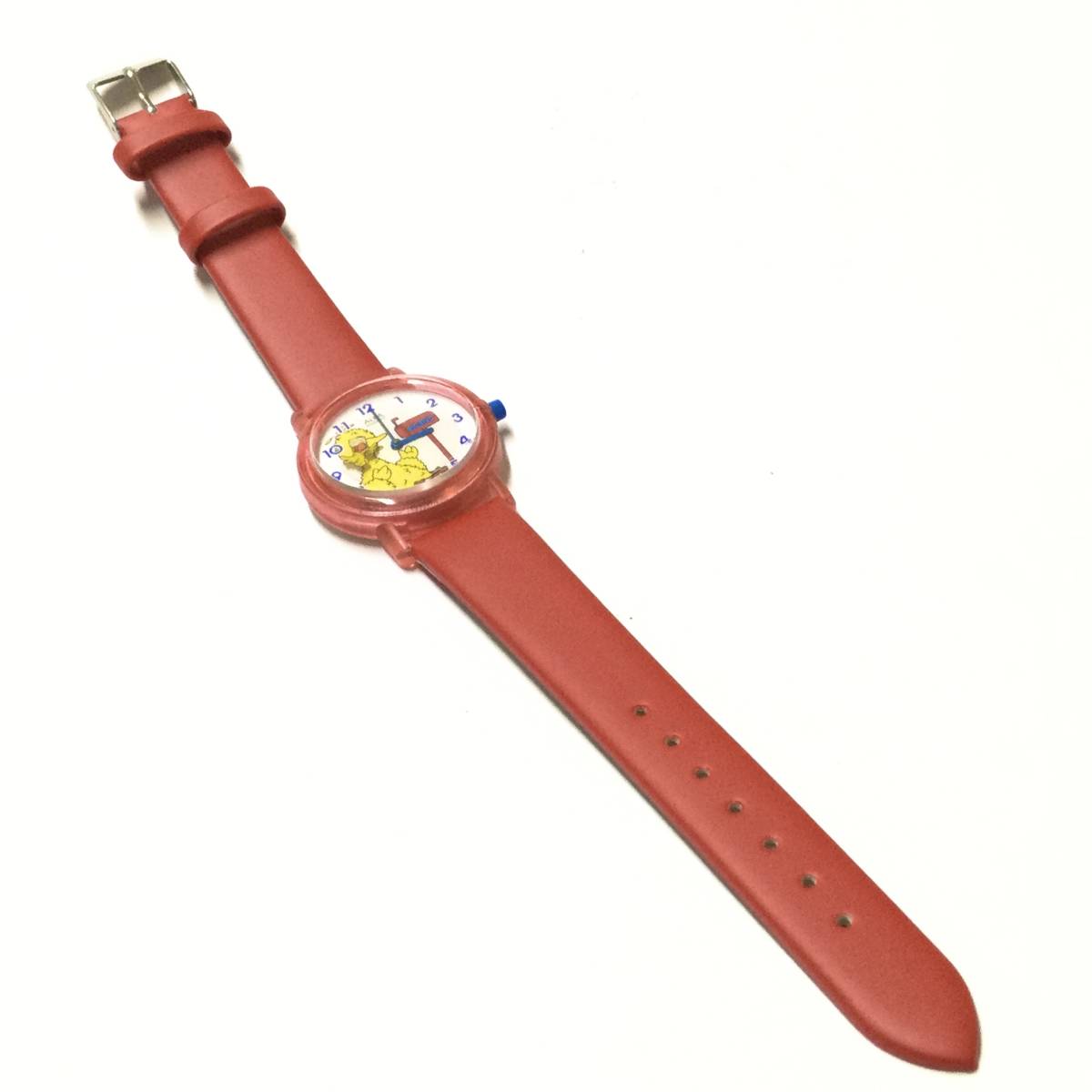 [ retro rare, battery & belt new goods replaced ]ALBA Sesame Street Big Bird wristwatch 