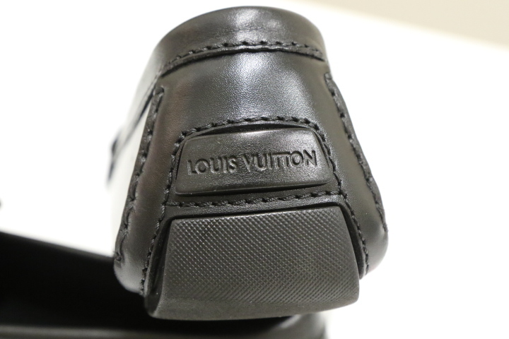 ルイ・ヴィトン ドライビングシューズ ローファー モカシン スリッポン レザー モンテカルロ LOUIS VUITTON 革靴 黒 ブラック LV 7.5(26.5)_画像10