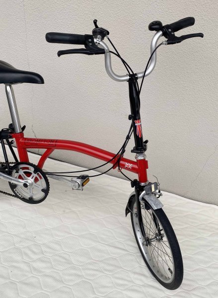 BROMPTON BS6102 Part1 折りたたみ 自転車 レッド ブロンプトン Sturmey Archer ENGLAND 3段変速 349 ミニベロ 現状 走行可能 折り畳み