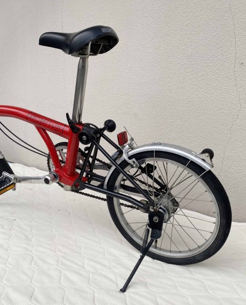 BROMPTON BS6102 Part1 折りたたみ 自転車 レッド ブロンプトン Sturmey Archer ENGLAND 3段変速 349 ミニベロ 現状 走行可能 折り畳み
