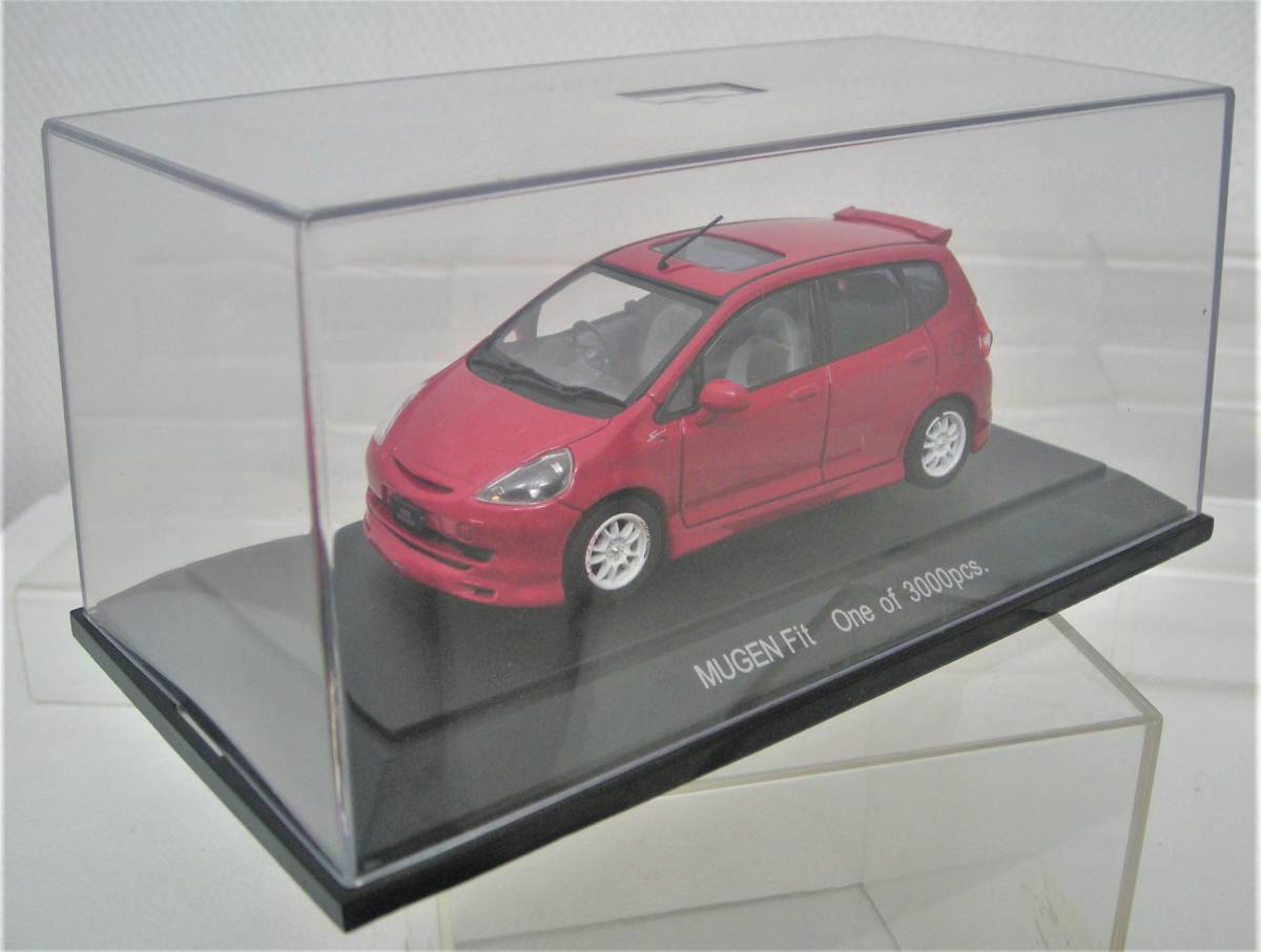 S:1/43 エブロ 無限 ホンダ フィット 赤 MUGEN HONDA FIT 中古品