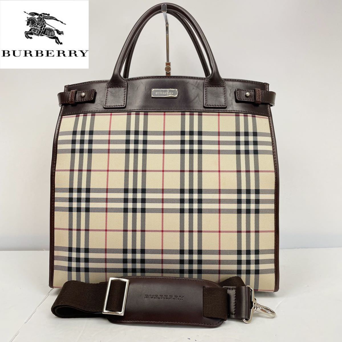 非売品 バーバリー ビジネスバッグ 2way ノバチェック キャンバス