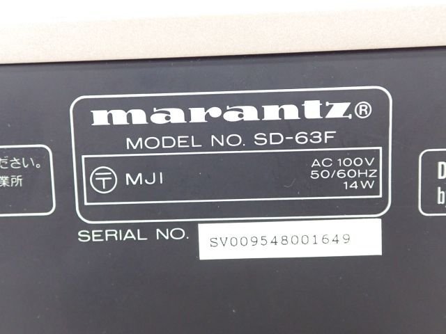 Marantz カセットデッキ SD-63 リモコン付き ジャンク品 マランツ ▽ 667EC-8_画像5