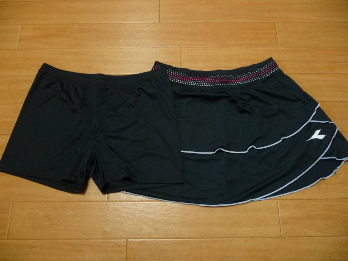 53%off- new goods *DIADORA separate skirt * woman L/ black * white 