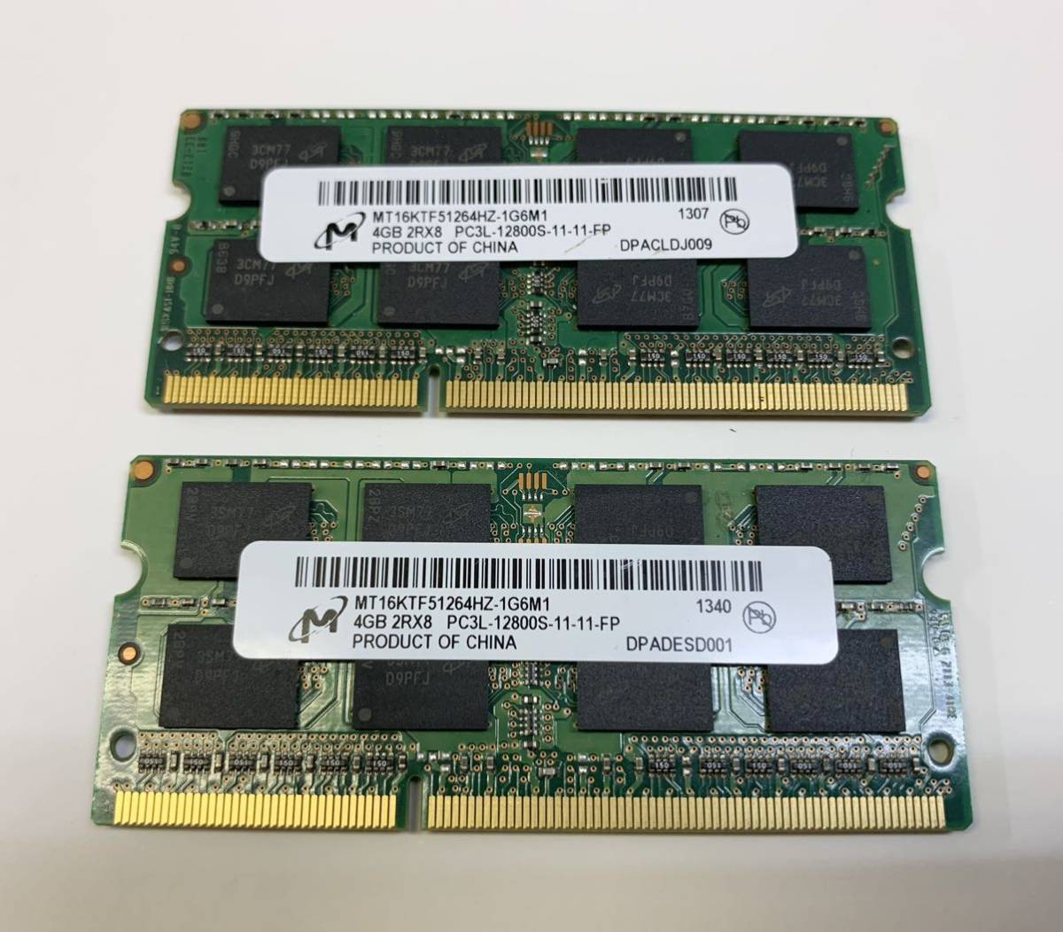 Micron ノートPCメモリ 4GB 2R×8 PC3L-12800S-11-11-FP MT16KTF51264HZ