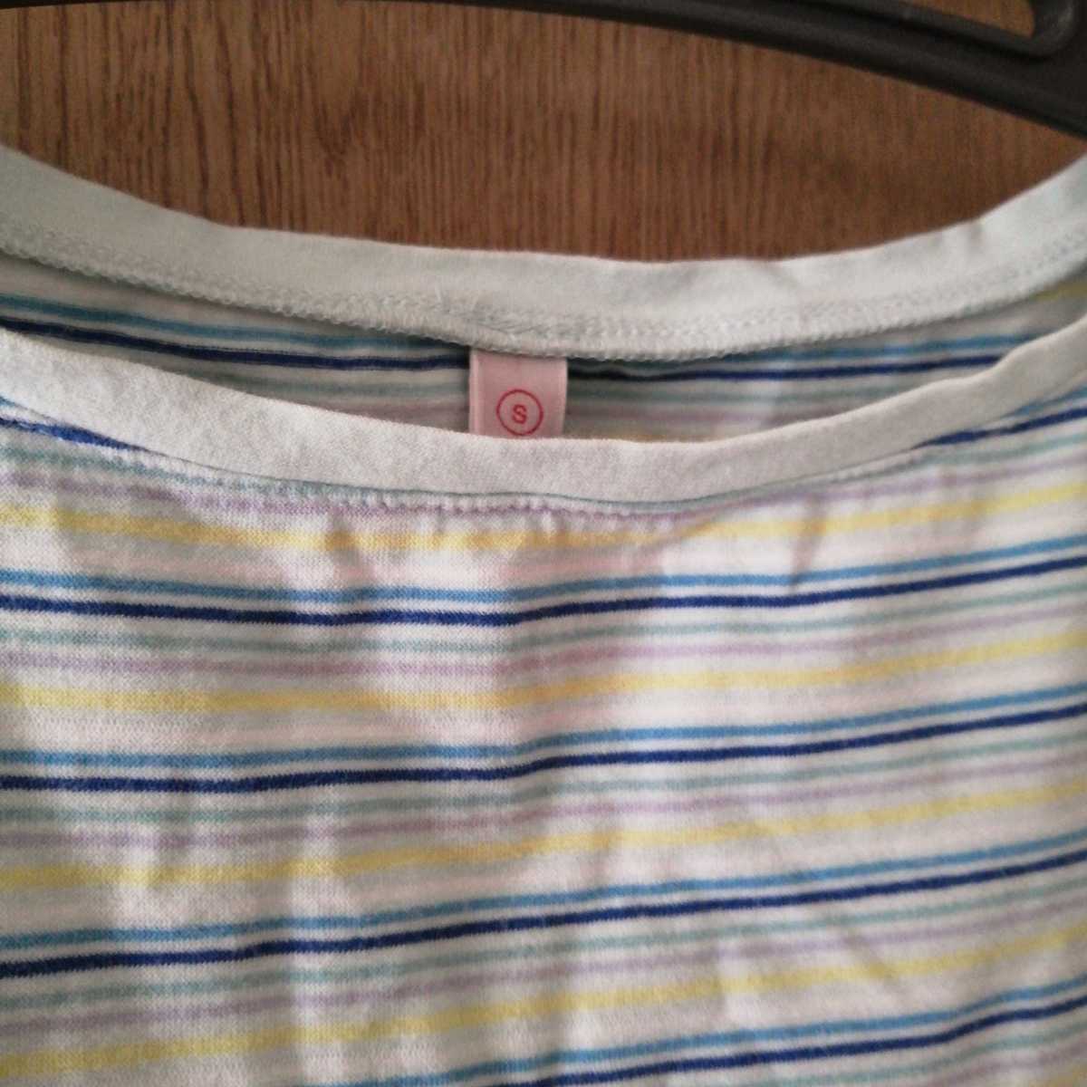  Uniqlo S size tank top cut and sewn no sleeve T-shirt border 