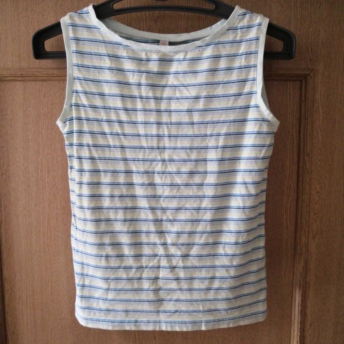  Uniqlo S size tank top cut and sewn no sleeve T-shirt border 