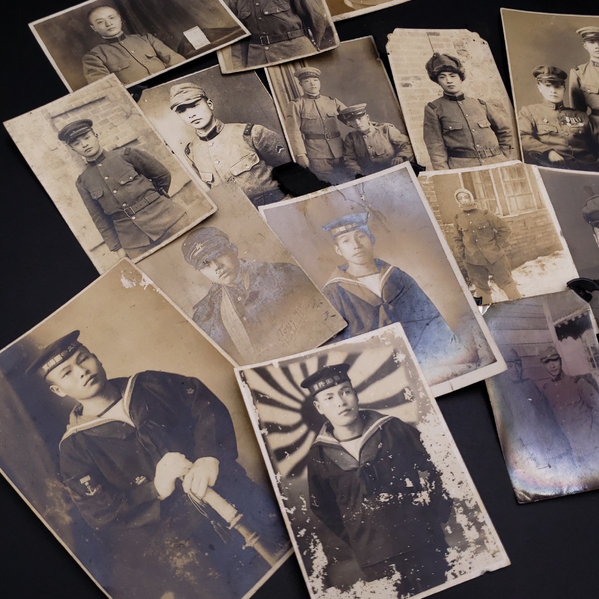 100%品質 白黒写真 古い写真 戦時中 記念 軍服 軍人 軍隊 旧日本軍 滕野部隊 その他