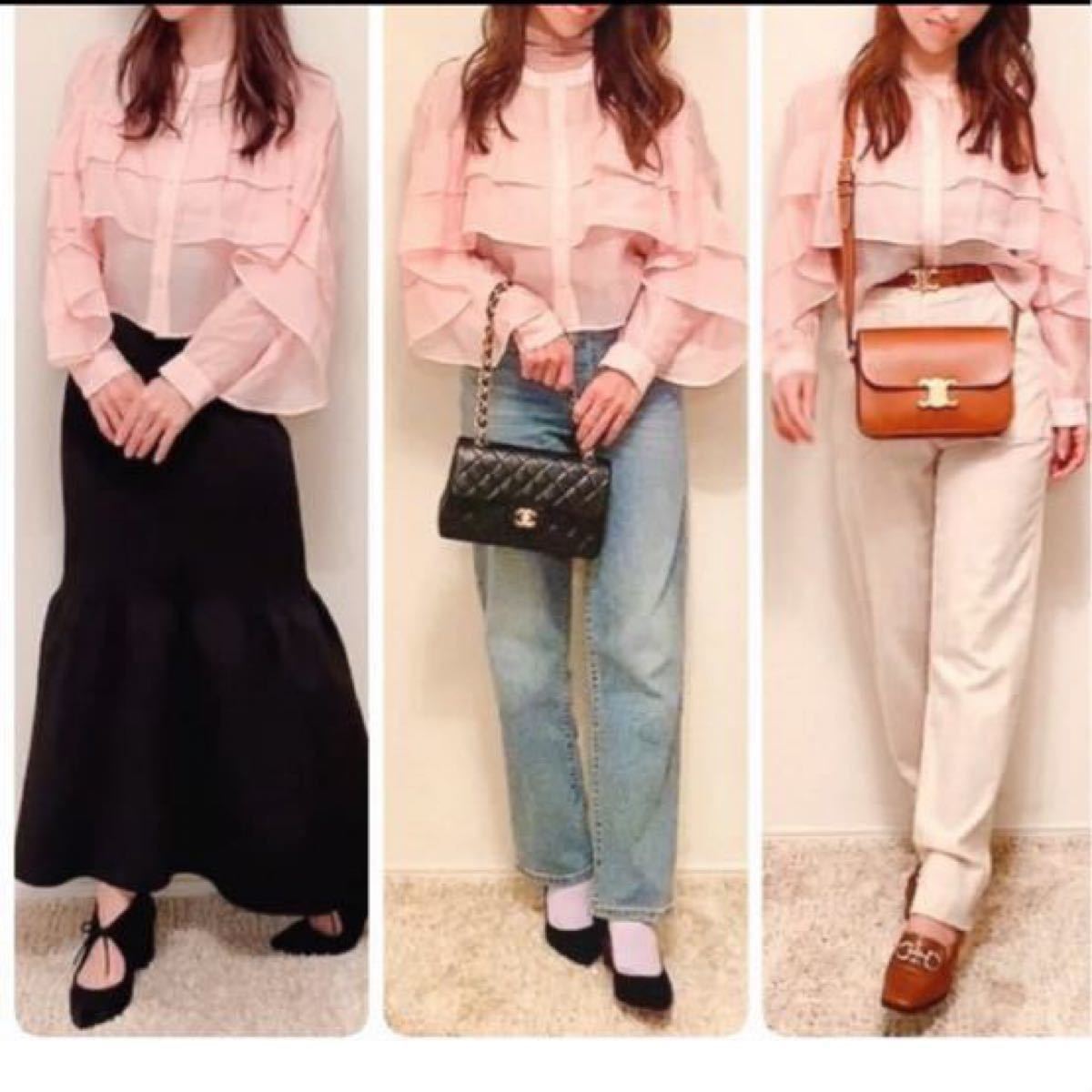 ZARA フリル ブラウス ピンク 新品未使用 正規品 レース ZARA フリル ブラウス ピンク 新品未使用 正規品 レース