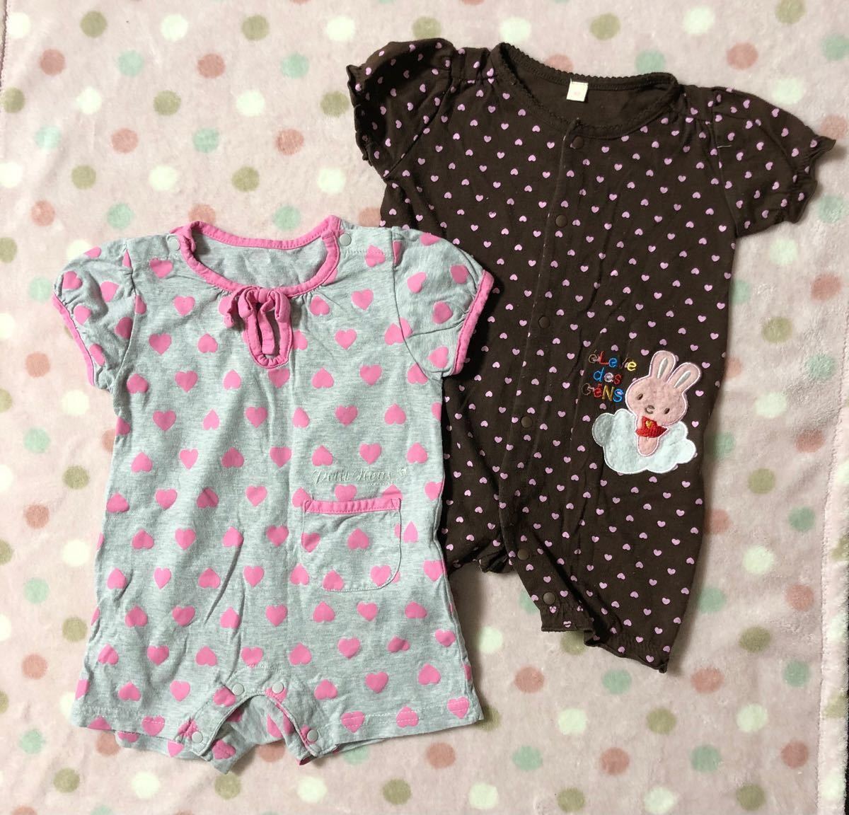 さ様**  女の子 ロンパース  まとめ売り 80サイズ 半袖 3枚セット 