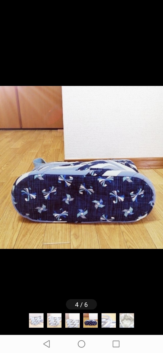 【ハンドメイド】手縫パッチワークキルティング　トートバッグ