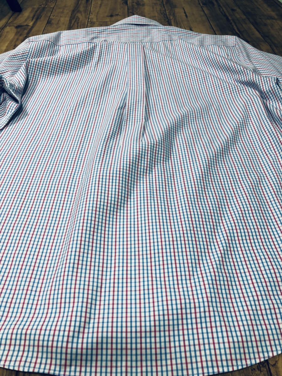 L.L.Bean 半袖シャツ チェック柄 トリコロール色　16(1/2)サイズ_画像7
