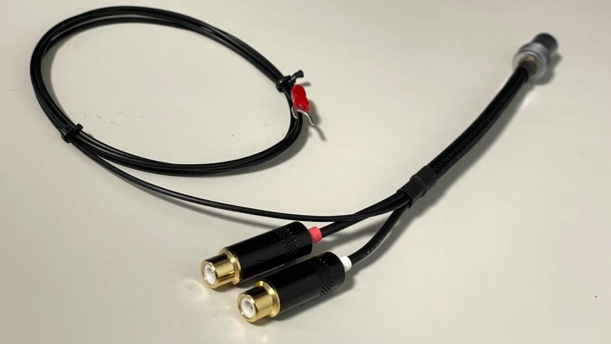 58)《20cm フォノ５PINソケット→RCAメスソケット オヤイデ フォノケーブル・アース線付》 Phono cable ／ Oyaide 3398-SY _画像1