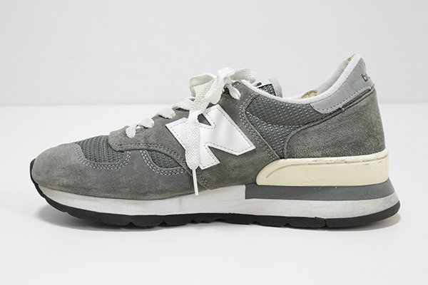 New Balance ◆M990 スニーカー グレー 26cm 復刻モデル レザー×メッシュ ローカット Made in USA ニューバランス◆E-2_画像2