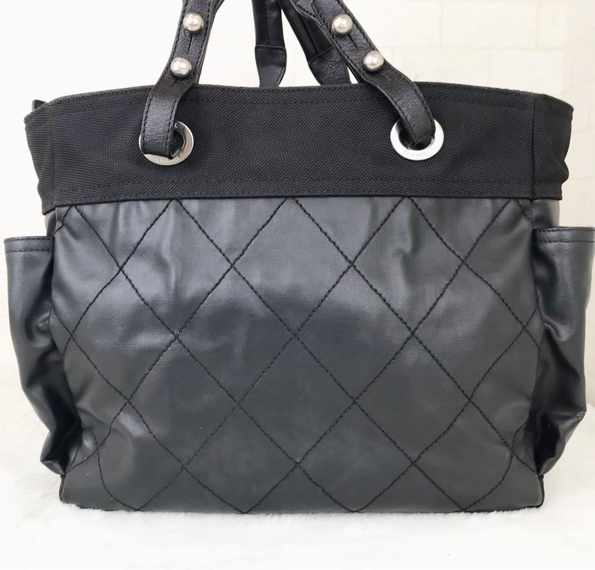 ☆良品☆ シャネル パリビアリッツ トートバッグ ブラック 黒 CHANEL