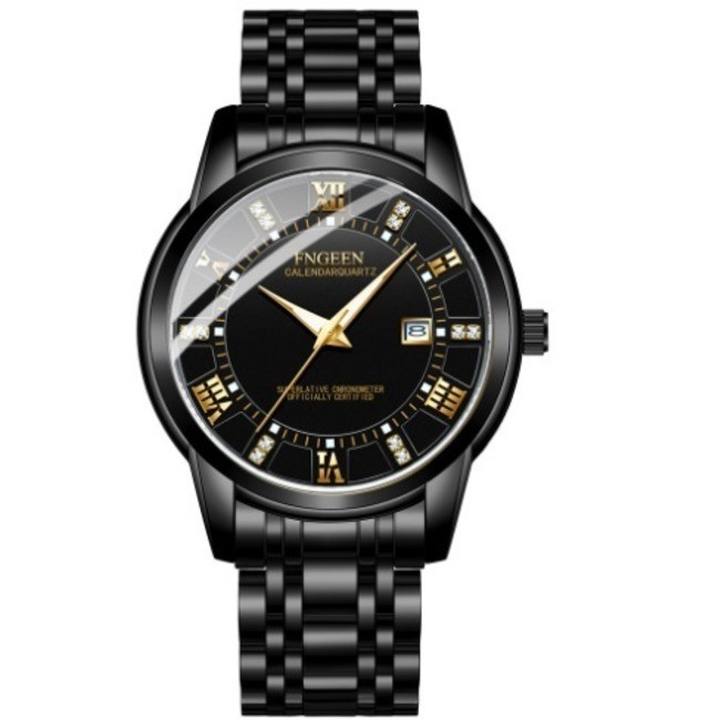 ★メンズ腕時計　大ヒット　ビジネス　高品質　デイトクォーツ　電池式　大特価　黒