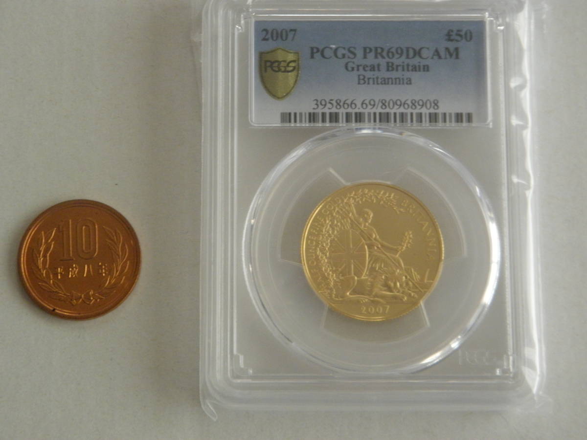 【稀少　PCGS　PR69】イギリス　ブリタニア50ポンド金貨　2分の1オンス　2007年　15.5ｇ　_画像2