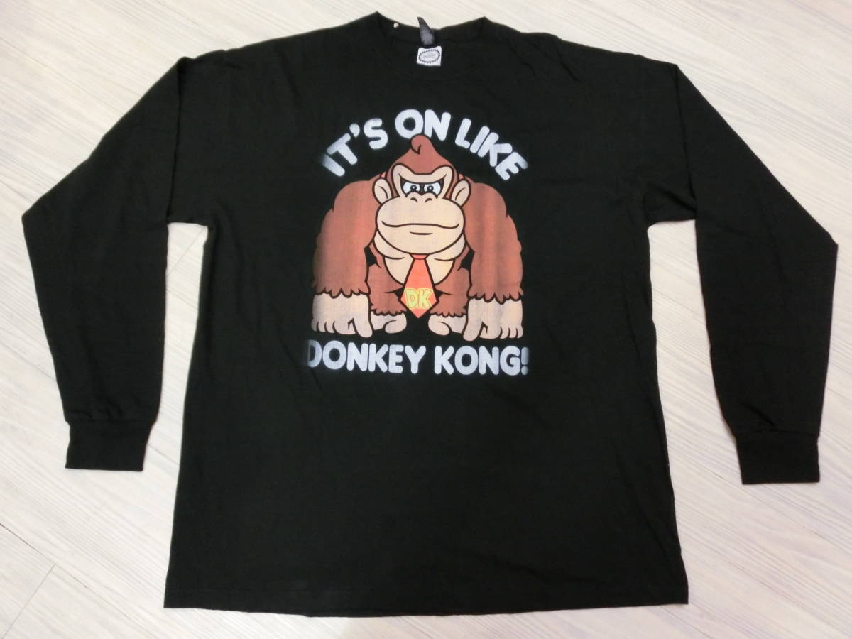  nintendo Donkey Kong * футболка длинный длинный рукав long T USA чёрный XXL 2XL*Nintendo игра Vintage Showa Retro Super Mario Brothers 