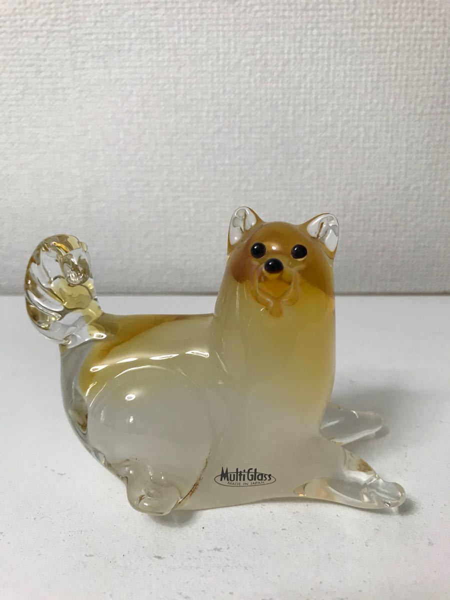 PayPayフリマ｜MultiGlass マルティグラス ガラス 戌(犬) 置物 干支置物 縁起物 日本製インテリア 飾り