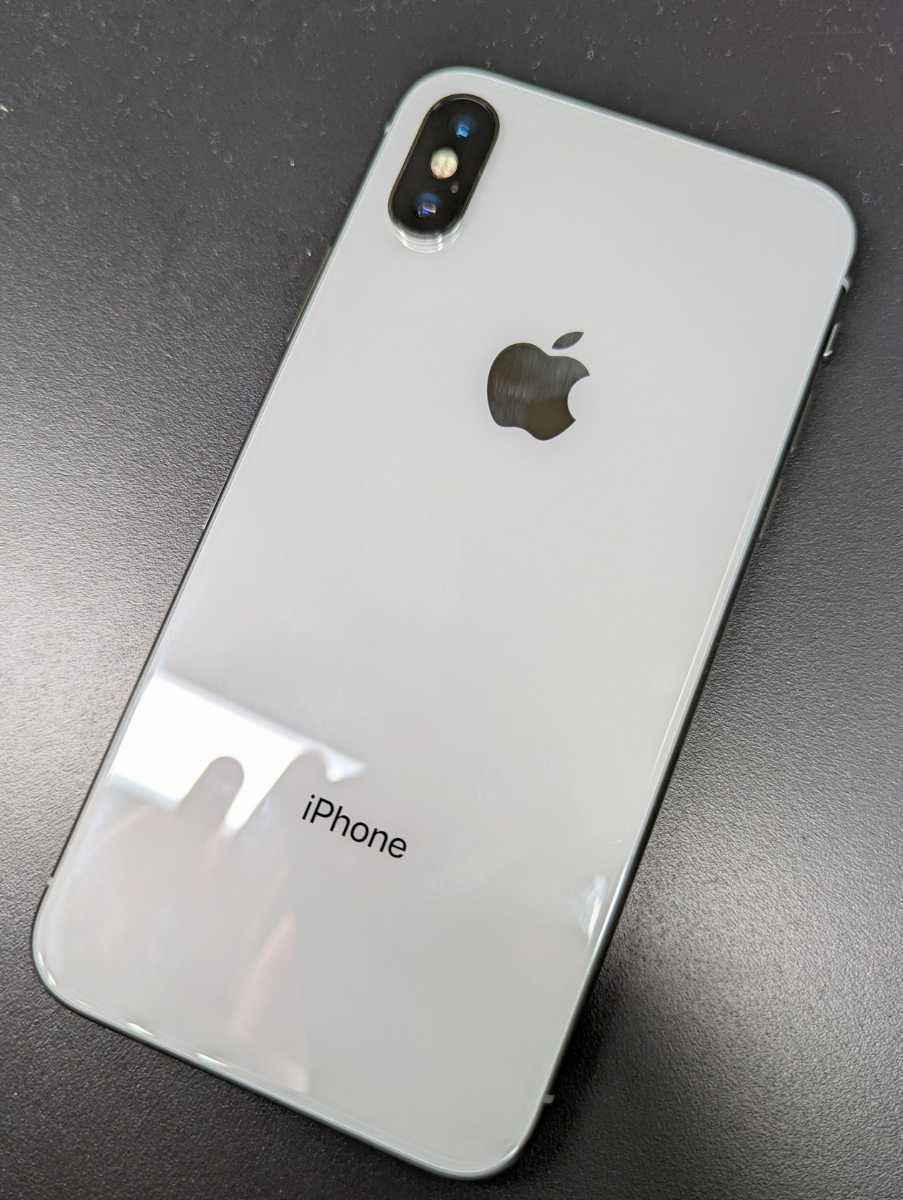 □iPhone X 64GB シルバー SIMフリー(有機ELパネル・バッテリー 交換