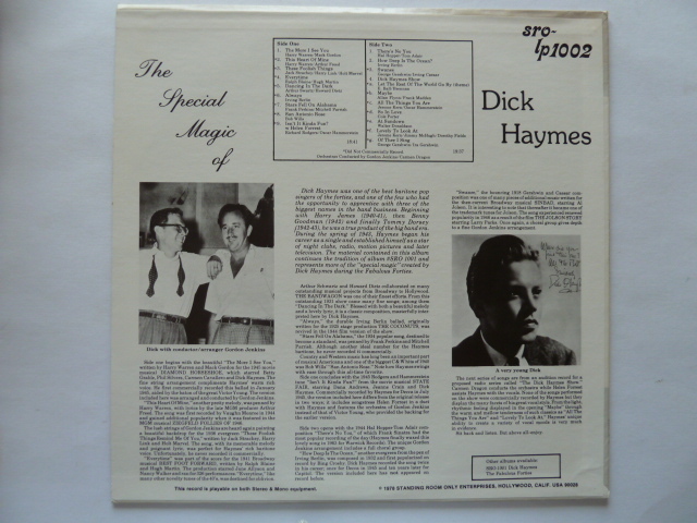 ◎VOCAL ■ディック・ヘイムズ / DICK HAYMES■THE SPECIAL MAGIC OF DICK HAYMES ■ゴードン・ジェンキンス　カーメン・ドラゴン_画像2
