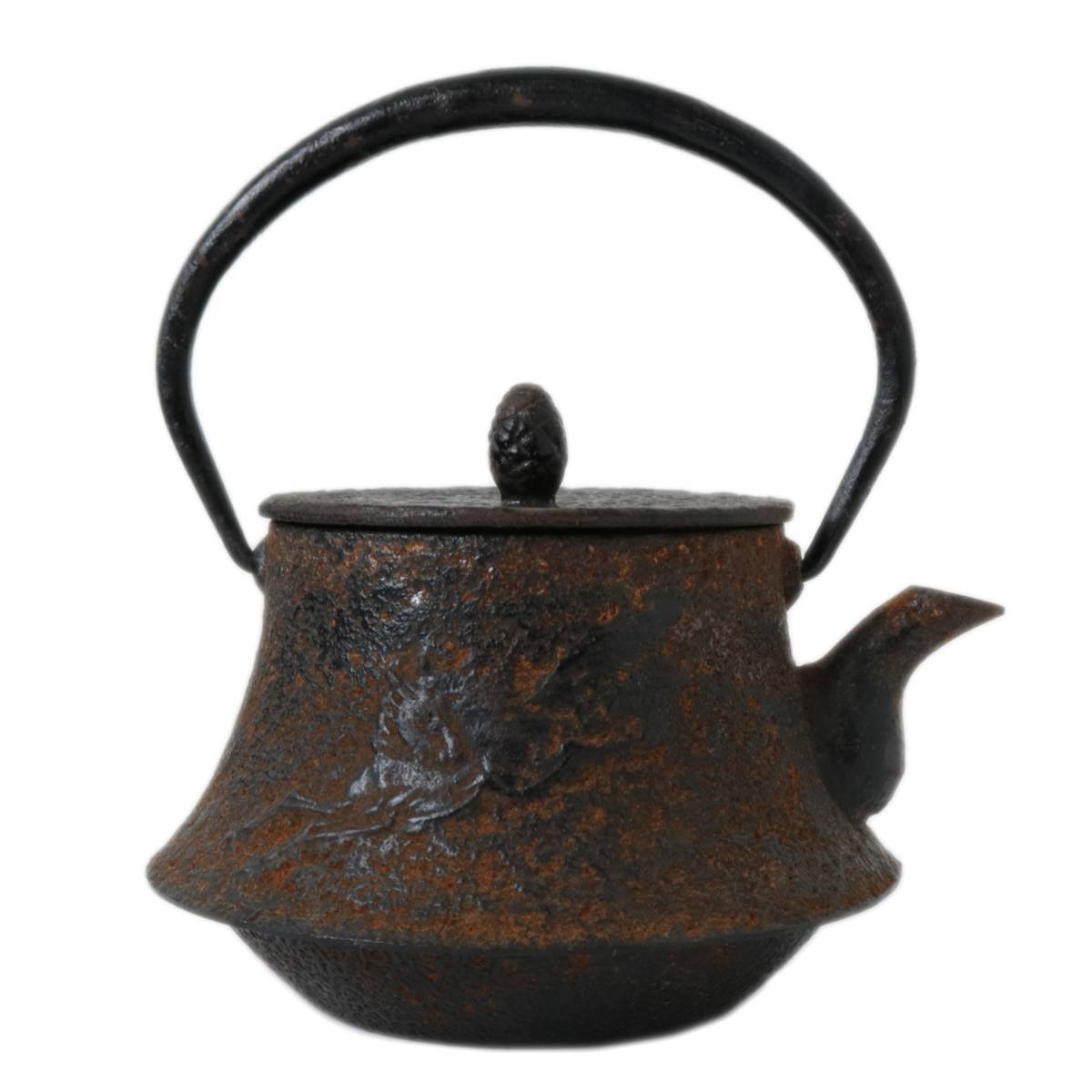 松雲堂 南部鉄器 急須 鉄瓶 馬 奥羽山脈 勇 銘 胴径10.5×胴高7(cm) NT Bランク