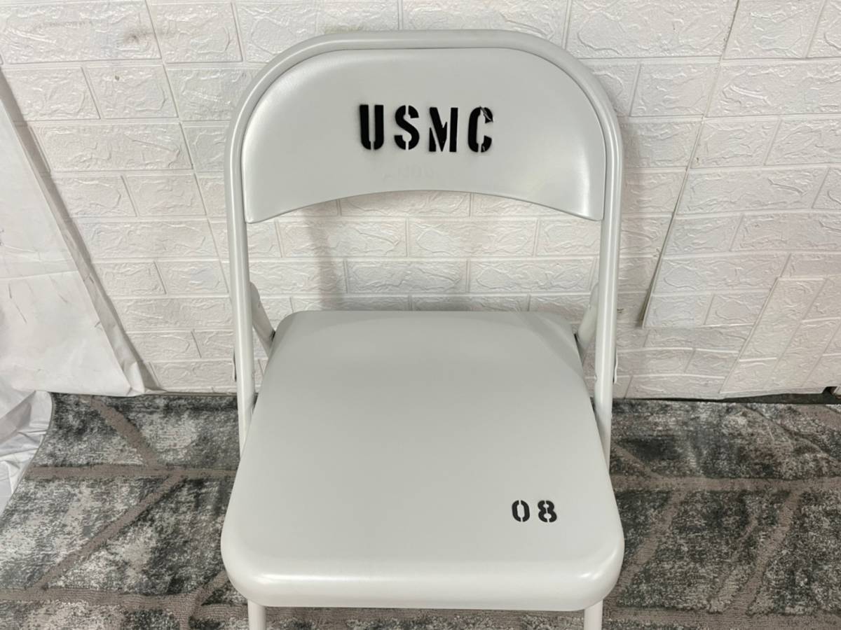 【米軍放出品】未使用品 MECO 折り畳みイス USMC オフィス パイプ椅子 1脚 (160)☆CF27P_画像3